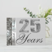 25 jaar Silver Jubileum Elegant Invitation Kaart (Staand voorkant)