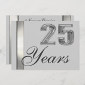 25 jaar Silver Jubileum Elegant Invitation Kaart (Voorkant / Achterkant)