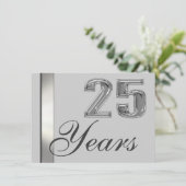 25 jaar Silver Jubileum Elegant Invitation Kaart (Staand voorkant)