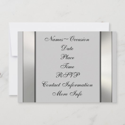 25 jaar Silver Jubileum Elegant Invitation Kaart (Achterkant)