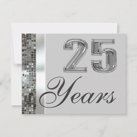 25 jaar Silver Jubileum Elegant Uitnodiging (Voorkant)