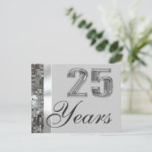 25 jaar Silver Jubileum Elegant Uitnodiging (Staand voorkant)