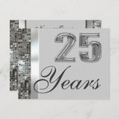 25 jaar Silver Jubileum Elegant Uitnodiging (Voorkant / Achterkant)