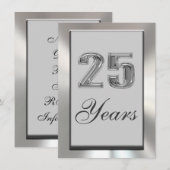 25 jaar Silver Jubileum Invitation Kaart (Voorkant / Achterkant)