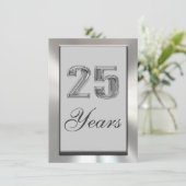 25 jaar Silver Jubileum Invitation Kaart (Staand voorkant)