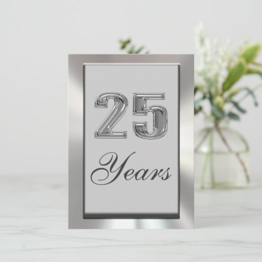 25 jaar Silver Jubileum Invitation Kaart (Staand voorkant)