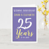 25 jaar Silver Wedding Jubileum Kaart (Gele Bloem)