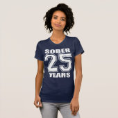 25 jaar Sober White op donker T-shirt (Voorkant volledig)