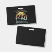 25 Jaar Trouwdag Badge (Voor- en achterkant)
