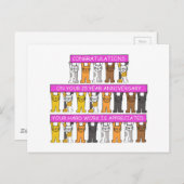 25 jaar werk Jubileum Gefeliciteerd Schattige Cats Briefkaart (Voorkant / Achterkant)