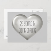 25 jaar & wordt nog steeds sterker Zilver Hart jub Briefkaart (Voorkant / Achterkant)