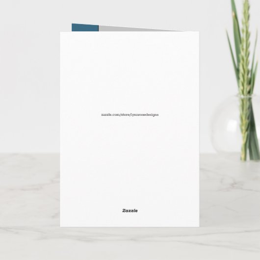 25 jaar zilveren jubileum blauw en grijs foto kaart (Achterkant)