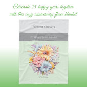 25 jaar zilveren jubileum bloemen groen fleece deken