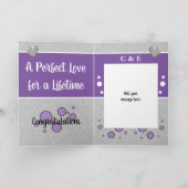 25 jaar zilveren jubileum Happy Years paarse Kaart (Binnen)