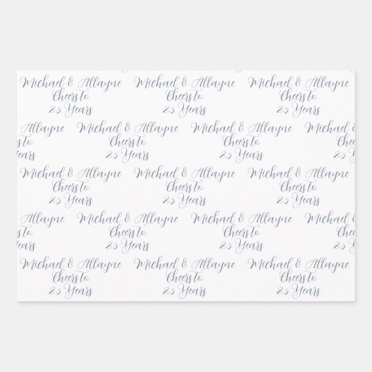 25 jaar zwart-wit 25e Jubileum Inpakpapier Vel (Voorkant 2)