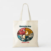 25 jan - Tegenover de dag Tote Bag (Achterkant)