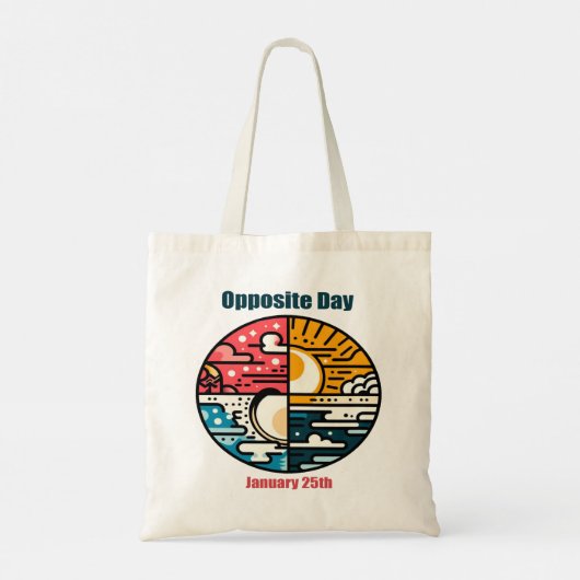 25 jan - Tegenover de dag Tote Bag (Achterkant)