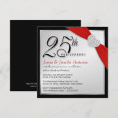 25-jarig Huwelijksjubileum - Elegante Uitnodiginge Kaart (Voorkant / Achterkant)