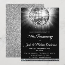 25-jarig Huwelijksjubileum Feest Zilveren Disco Ba