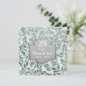 25-jarig huwelijksjubileum Leaves of Silver Kaart (Staand voorkant)