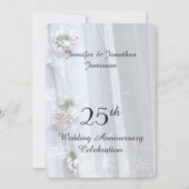 25-jarig huwelijksjubileumfeest, Kanten vintage Kaart (Voorkant)