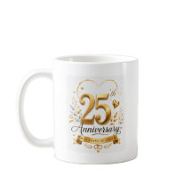 25-jarig jubileum 25 jaar liefde goud design
