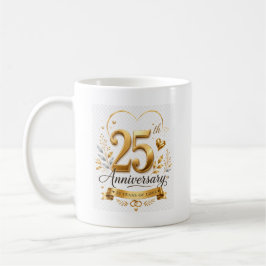 25-jarig jubileum 25 jaar liefde goud design koffiemok