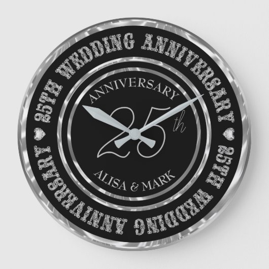 25-jarig jubileum Diamanten tekst Grote Klok (Voorkant)