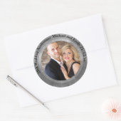 25-jarig jubileum foto sticker zilver (Envelop)