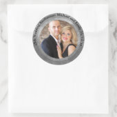 25-jarig jubileum foto sticker zilver (Tas)