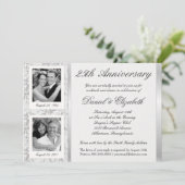 25-jarig jubileum - Foto-uitnodigingen - Toen en n Kaart (Staand voorkant)
