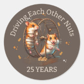 25-jarig jubileum hamsters Rijden met elkaar noten Ronde Sticker (Voorkant)