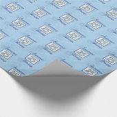 25-jarig jubileum in blauw en zilver cadeaupapier (Hoek)