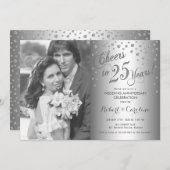 25-jarig jubileum met foto - diamant zilver kaart (Voorkant / Achterkant)