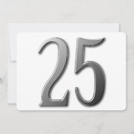 25-jarig jubileum met informatie aan de achterkant kaart