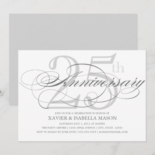 25-jarig jubileum Script Kaart (Voorkant / Achterkant)