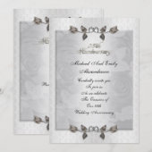 25-jarig jubileum Silver rozen Kaart (Voorkant / Achterkant)