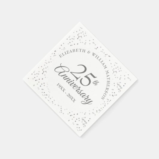 25-jarig jubileum Silver Stardust Servet (Hoek)