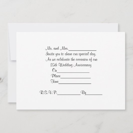 25-jarig jubileum uitnodiging (Achterkant)