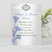 25-jarig jubileum Uitnodiging blauwe calla lelies (Staand voorkant)