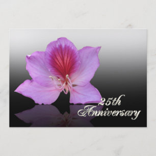25-jarig jubileum uitnodiging orchidee op zwart