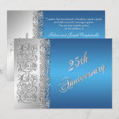 25-jarig jubileum Weelderig Zilver met Blauwe Kaart (Voorkant / Achterkant)