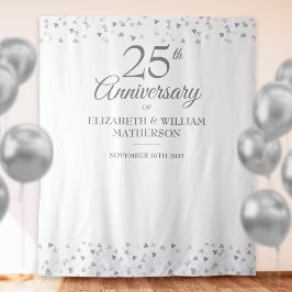25-jarig jubileum Zilver Hart Photobooth Achtergro Wandkleed