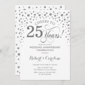 25-jarig jubileum - Zilver Wit Kaart (Voorkant / Achterkant)