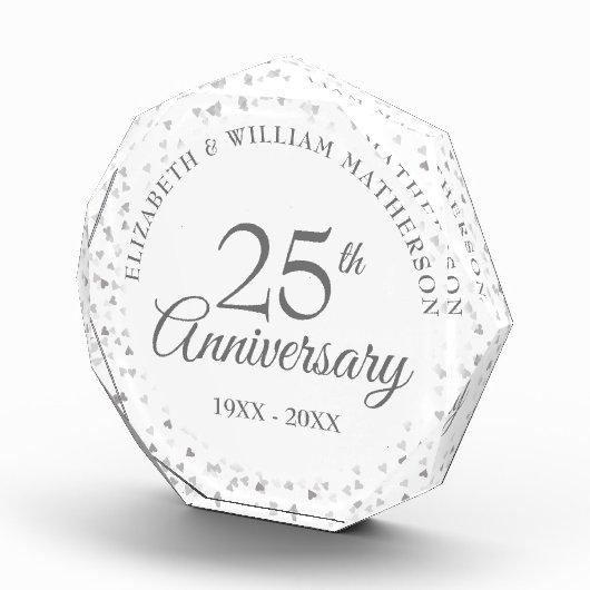 25-jarig jubileum Zilveren Hartjes Confetti Fotoblokken (Rechts)