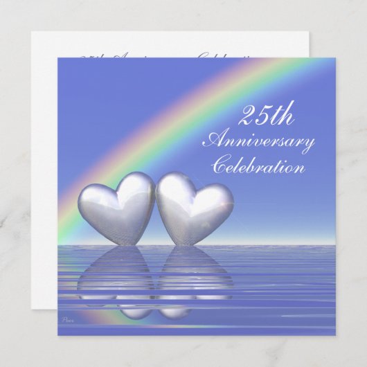 25-jarig jubileum Zilveren Hartjes Kaart (Voorkant / Achterkant)