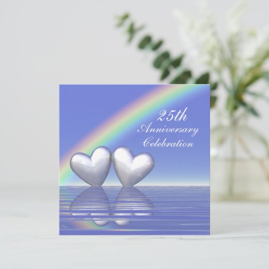 25-jarig jubileum Zilveren Hartjes Kaart (Staand voorkant)