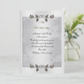 25-jarig jubileum Zilveren rozen Formeel Kaart (Staand voorkant)