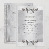 25-jarig jubileum Zilveren rozen Formeel Kaart (Voorkant / Achterkant)