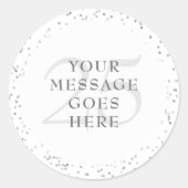25-jarig jubileum Zilveren Stardust Ronde Sticker (Voorkant)